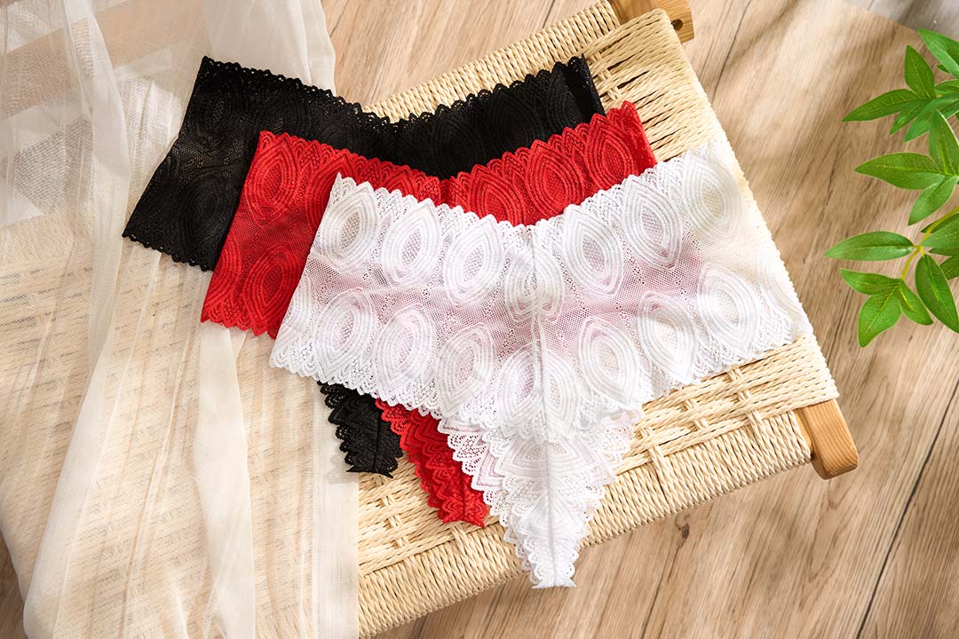 Mid-rise lace high cut thong for wholesale